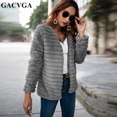 GACVGA High Quality Fur Coat Luxury Faux Fox Warm Women Coats Autumn Winter Fashion Fur Streetwear Casual Women Coat Jacket