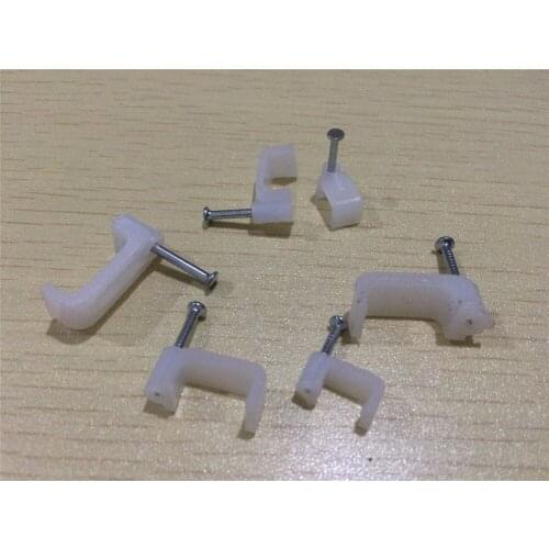 1000PCS 4/5/6/7/8/9/10MM Flat Path Flat cable clips cable nail wire clips cable clips white