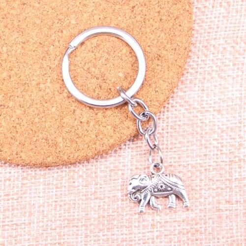20pcs 16*20mm Thailand mounts elephant Pendants DIY Men Car Key Chain Ring Holder Keyring Souvenir Jewelry Gift