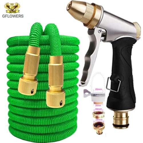 2021 New Telescopic Garden Hose | flexible Car wash Magic Hose Golden Long Rod High Pressure Gun Outdoor Gardening Watering