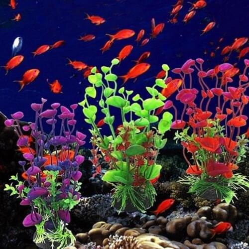 6 pcs Simulation Artificial Plants Aquarium Decor Water Weeds Ornament Plant Fish Tank Aquarium Grass Decoration
