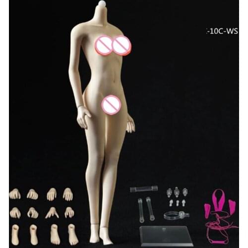 7 Colors Skin 1/6 Normal Super Flexible Sexy Seamless Middle Female Body Metal Skeleton Detachable/Non Detachable Foot Model