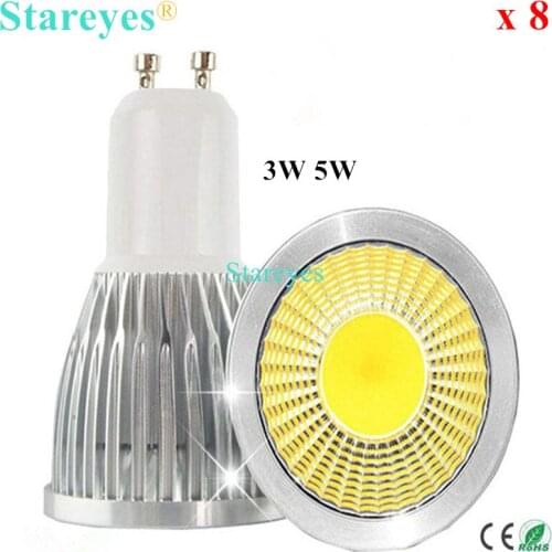 8 pcs 5W 3W Dimmable GU10 E27 MR16 E14 B22 GU5.3 Led Spot Light LED COB Spotlight LED bulb LED downlight LED lamp LED lighting