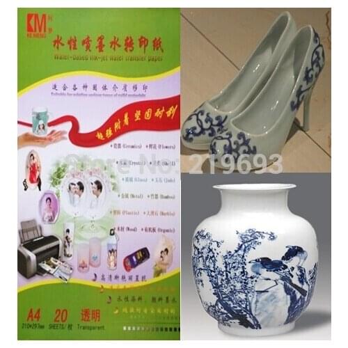30 pcs A4 blank paper for ceramic water-based inkjet water transfer paper,decal slide transfer paper,inkjet clear transfer paper