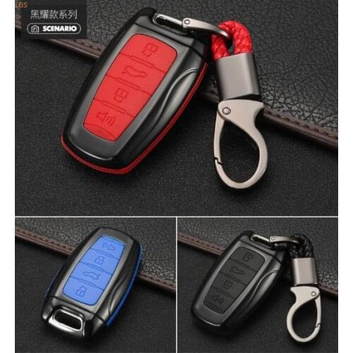 For Haval H9 2015-2019 ABS Chrome+Silica gel key chain Key protector Anti-scratch protection Car styling