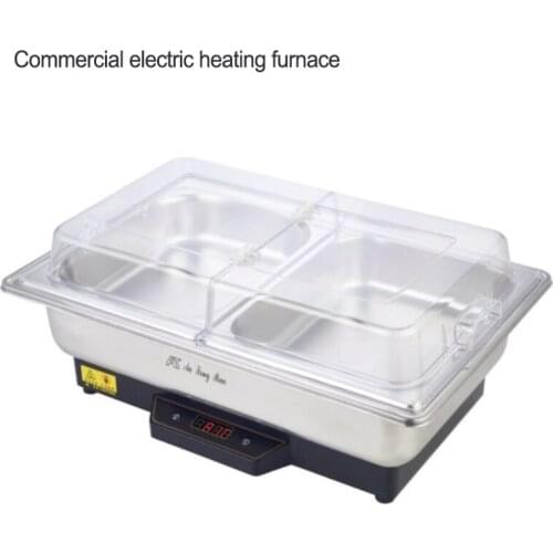 110v/220v Stainless steel Buffet stove Electric heating temperature adjustable furnace with visible transparent cover Commercial