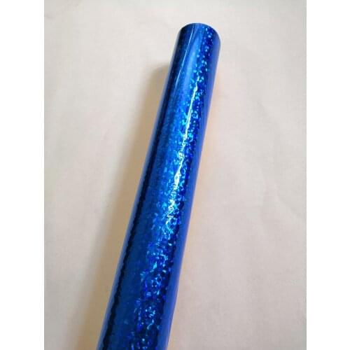 Holographic foil depp blue color broken glasses pattern hot stamping on paper or plastic 64cm x 120m