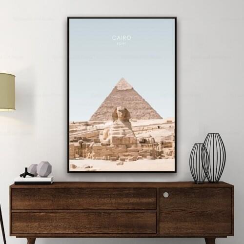City Landscape Canvas Wall Art Painting Poster and Prints Egypt Illustration Travel Poster for Living Room Decoration Home Decor