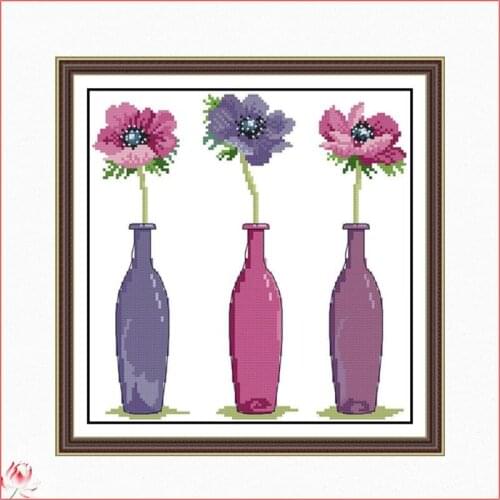 Joy Sunday Beautiful Flowers 14CT 11CT Counted And Stamped Home Decor Needlework Embroidery DIY Cross Stitch kits