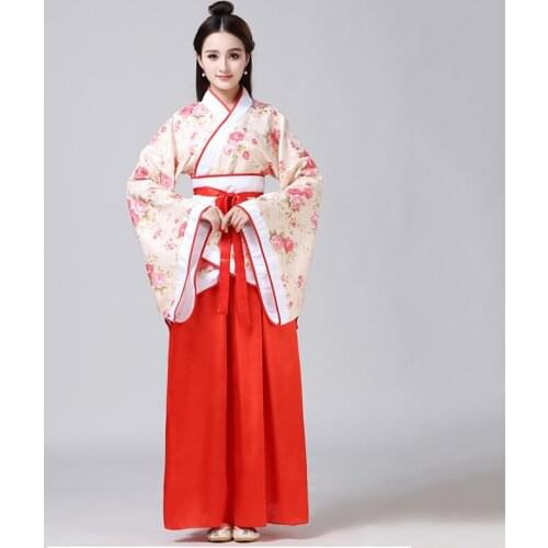 Chinese Spring Festival New Year Costumes Dresses for Woman Stage Wear Folk Dance Robe Hanfu Tang Suit Floral Kungfu Clothing