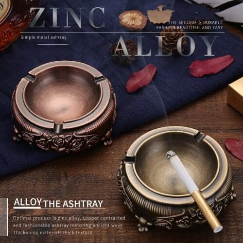 Yooap Creative European Retro Ashtray Mini Ashtray Outdoor Home Metal Round Designer Ashtrays Living Room Table Accessories-2019