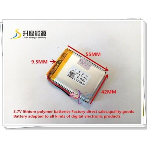 Best battery brand 3.7V,2700mAH 954255 polymer lithium ion / Li-ion battery for model aircraft,GPS,mp3,mp4,cell phone,speaker,bl