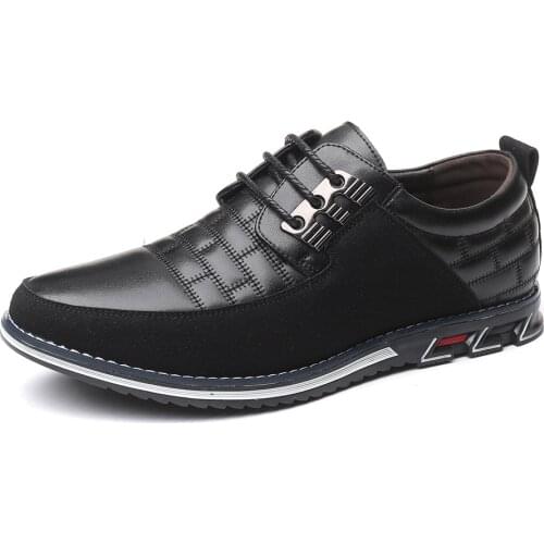 Leather Men Casual Shoes 2021 Business Mens Loafers Moccasins Mens Shoes Slip on Black Lace Up Driving Shoes Big Size Sneakers
