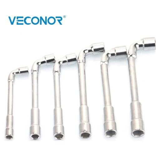 6PCS 8-13mm L-Type Socket Spanner Set Pipe Sleeve A Set of Keys Wrench Double End Multitools Mirror Polish