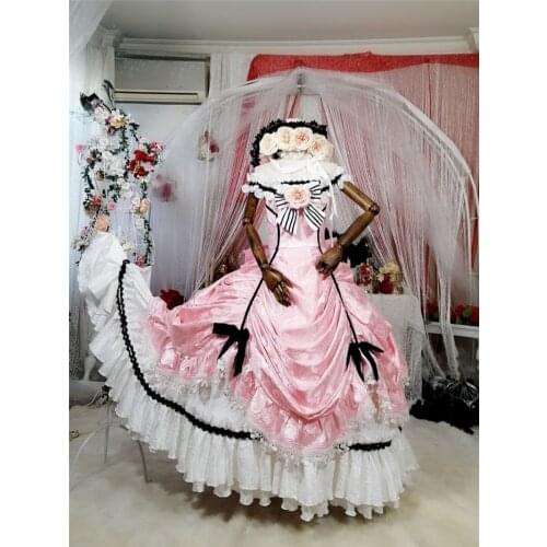 [Customize] Anime Black Butler Ciel Phantomhive Cosplay Costume Robin Gorgeous Pink Lolita Dress Halloween Party Outfit For Adul