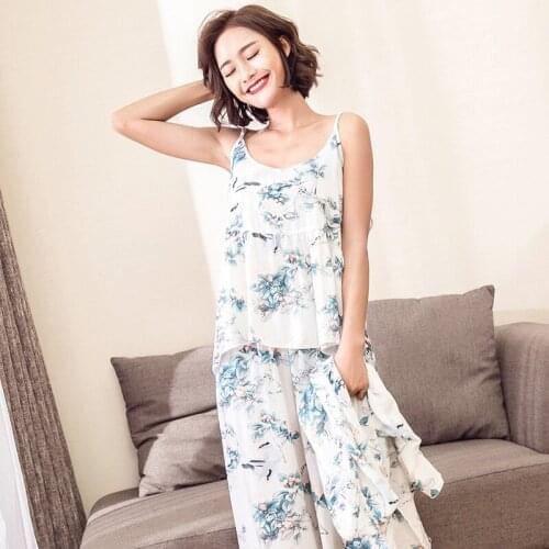 Yomrzl A586 New arrival spring summer and autumn womens pajama set 3 piece sleep set homestyle dialy sleepwear