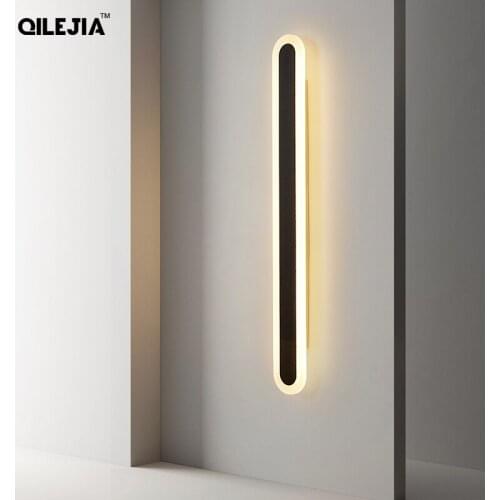 New White/Black Modern LED Wall Light For Living Room Bedroom Background Corridor Porch Indoor Aisle Lamp Dimmable Deco Lighting