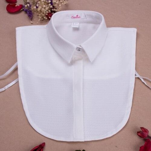 Solid Color White Black Shirt Fake Collar for Women Cotton Fake Shirt False Collar Vest-style Blouse Tops Neckwear Accessories