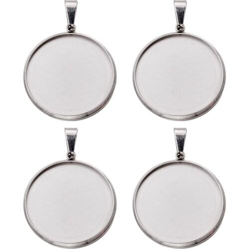 10pcs/lot Fit 6 8 10 12 14 16 18 20 25 30mm Stainless Steel Blank Cabochon Base Setting Charms Pendant Jewelry Making Supplies