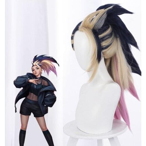 Game LOL KDA Cosplay Ahri Wig 50cm Heat Resistant Synthetic Hair Party Wigs