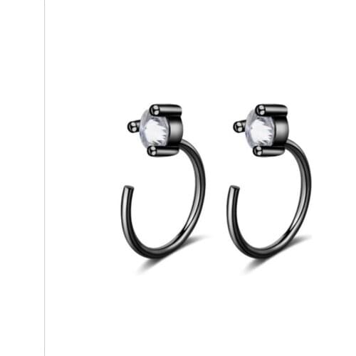 Latest Zircon Black Earrings Girl Jewelry Fashion 925 Sterling Silver Earring For Women Engagement Party Accessories Female