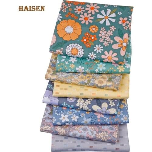 Haisen,Flower Series,Printed Twill Patchwork Cloth,Cotton Fabric,DIY Sewing&Quilting Fat Quarters Material For Baby&Child40x50cm