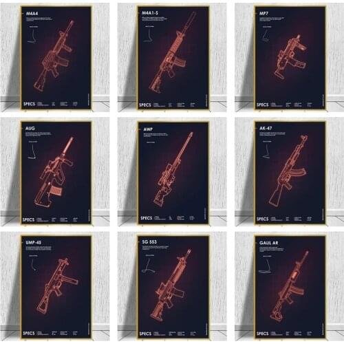 Game Gun Series Poster Canvas Painting and Prints Minimalist Introduction Cuadros Decoration Wall Art Modern Home Room Decor