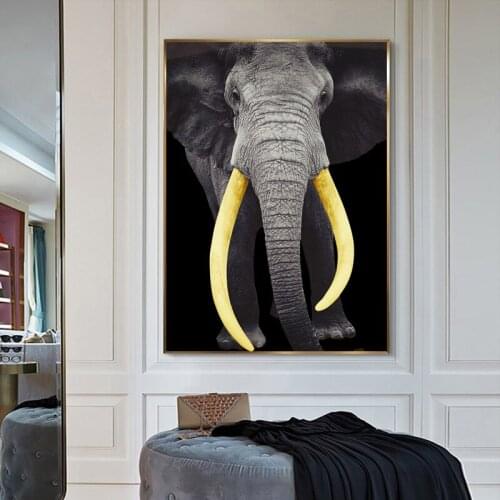 Modern Forest Animal Elephant Wall Art Canvas Painting Nordic Posters and Prints Wall Pictures for Living Bedroom Decoration