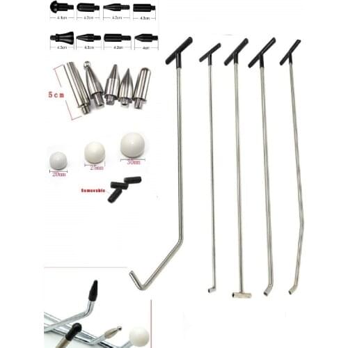 Dent Removal Rods Newly Design Hook Tools Push Rod Black Car Crowbar Paintless Dent Repair Tools Kits Set