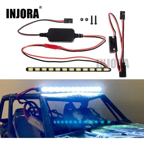 INJORA 12LED 130MM Super Bright Metal Light Bar with Switch for RC Rock Crawler Car Axial Wraith Series 90018 90020 90045
