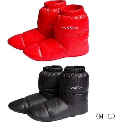 White Duck Down Slippers Winter Warm Camping Tent Foot Booties Women Men Socks, Filled with 90% Duck Down, Super Warm