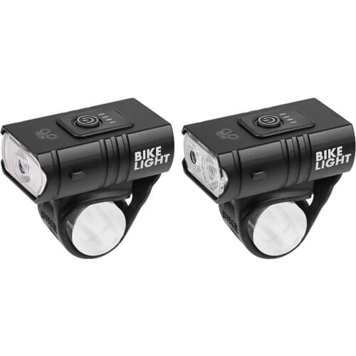 Bicycle lights USB rechargeable mountain bike power supply riding equipment road lights lithium battery Strong 2*T6