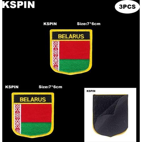 National Flag Patch Hook Loop Belarus Badges Armband 3D Stick on Jacket Backpack Stickers
