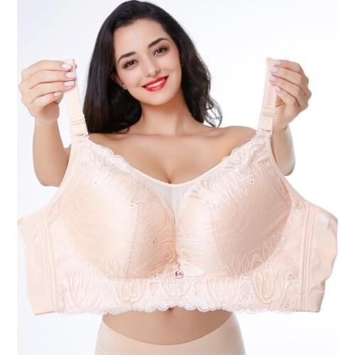 Plus Size Bras D DD cup Push Up Lace Brassiere for Women Underwire Lace Bras for Large Cups White black Red