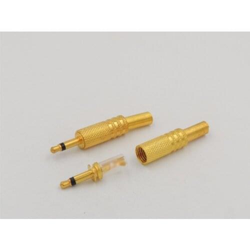Gold 1/8 3.5mm MONO Male Plug Audio Connector DIY Soldering Spring Adapter