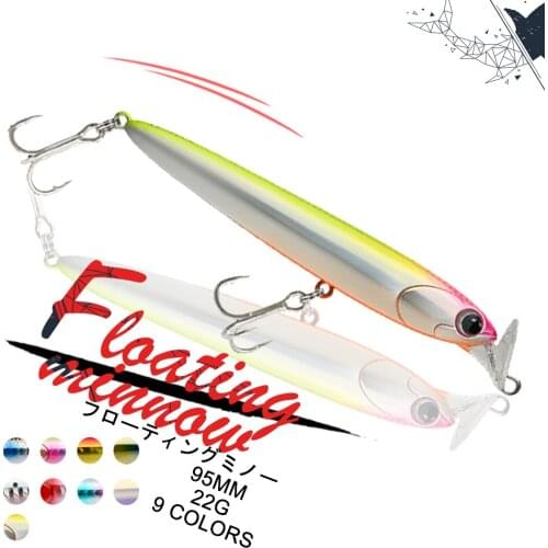 1PCS 95MM 22G Minnow Sinking Fishing Bait Artificial Baits 3D Eyes Fishing Lure Wobblers Hard Bait Saltwater Fishing Tackle