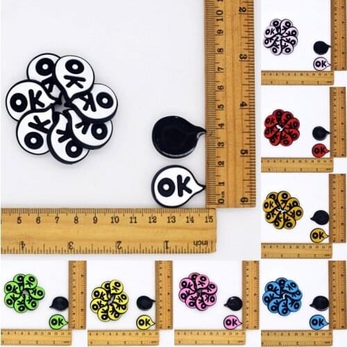 10 pcs Baby Kids Language Colorful ok DIY Flatback Soft Handmade Craft Can Be Glue Or Stitching For Shoes/Bracelet/Garment