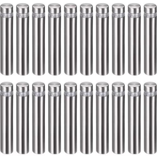 12mm/0.47" Dia 80mm/3.15" Length Sign Holders Screws Wall Mount Hardware Advertising Glass Standoff Nail-Pack of 20