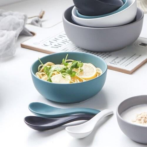 6 Inch Ceramic Soup Bowl Japanese Ramen Bowl Noodle Bowl Personality Creative Salad Bowl Simple Home Ceramic Tableware