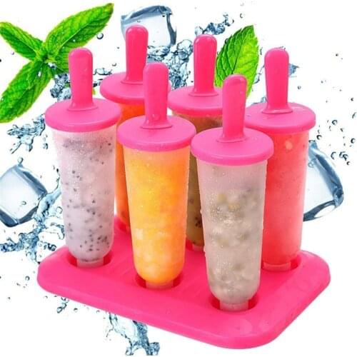 6 Cells Summer Accessories Kitchen Tools Food Grade Lolly Mould DIY Ice Cream Pentagram Oval Maker Popsicle Molds Dessert Molds