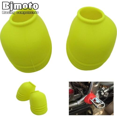 BJMOTO Universal PVC Motocross FootPeg Cover Motorcycle Off Road Bike Foot Pegs Dust-proof Covers For Kawasaki Dirt bike