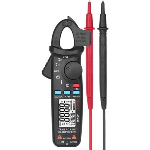 BSIDE ACM91 Digital Clamp Meter AC/DC Current 1mA True RMS Auto Range Live Check NCV Temp Frequency Capacitor Tester Multimeter