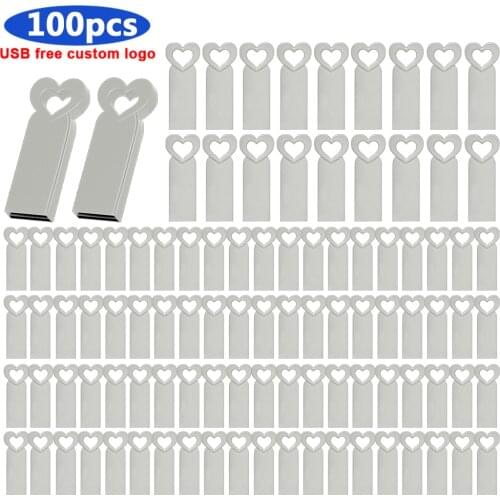100pcs/lot USB 2.0 Flash Drive flash disk Pen drive 16GB 8GB 4GB memory stick 32GB 64GB 128GB Flash USB Mini metal Memory card