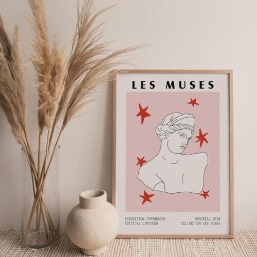 Greek Goddess Bust Statue Art Artwork Greek Museum Canvas Painting Purple Canvas Painting Aphrodite Pink Red Wall Art