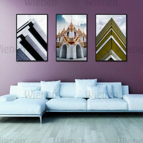 India Thailand Palace Poster Architecture Scenery Canvas Painting Poster and Print Wall Art Picture Modern Home Hotel Decoration