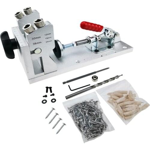 Carpentry Pocket Hole Fixture System Guide Carpenter Toolkit Inclined Hole Drill Tool Camp 9.5mm Drill Tool Kit HT174