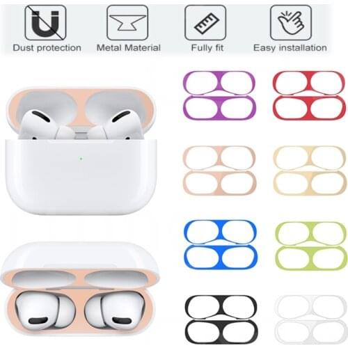 Metal Dust Guard Sticker Case for Apple Airpods Pro Earphone Cover for Airpods 2 1 Air Pods 3 Headphone Charging Box Accessories