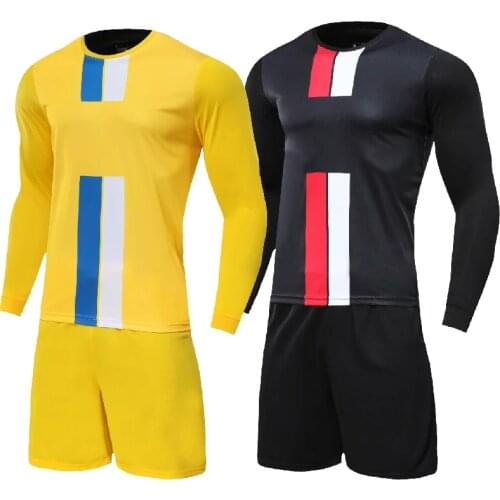 New Football uniforms Mens Football jerseys Boys girls Soccer Clothes Sets Long sleeve Goalkeeper soccer jersey customized