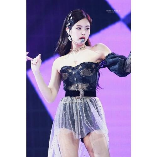 Kpop TWICE EXO GOT7 same 2021 new korean sexy Mesh pearl decoration short skirts women show dance temperament lace mini skirt