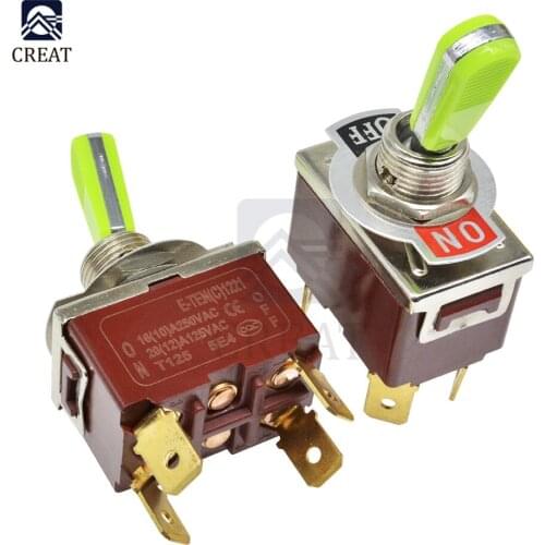 12mm Toggle Switch S Double Throw SPDT ON-OFF 250V 16A 1/4 Inch Mounting 31.5*19.5MM 2 Position 4Pin 4 Pin